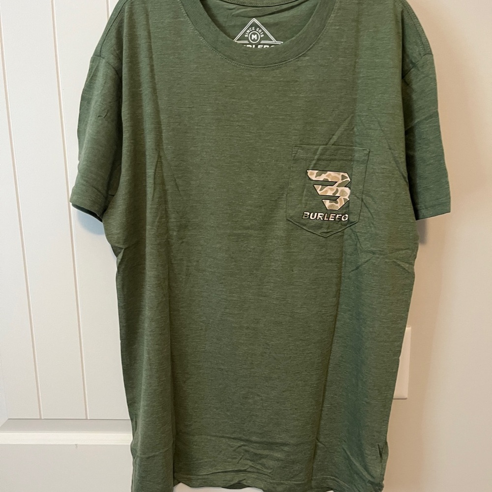 Men's Olive Green Pocket Tee Burlebo Medium NWT